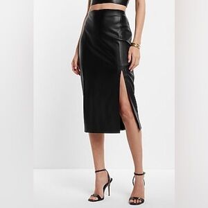 Express Black Pencil Skirt with Side Slit